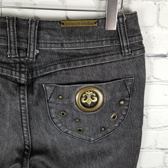 HOUSE OF DEREON | bootcut black wash jeans - Picture 1 of 10